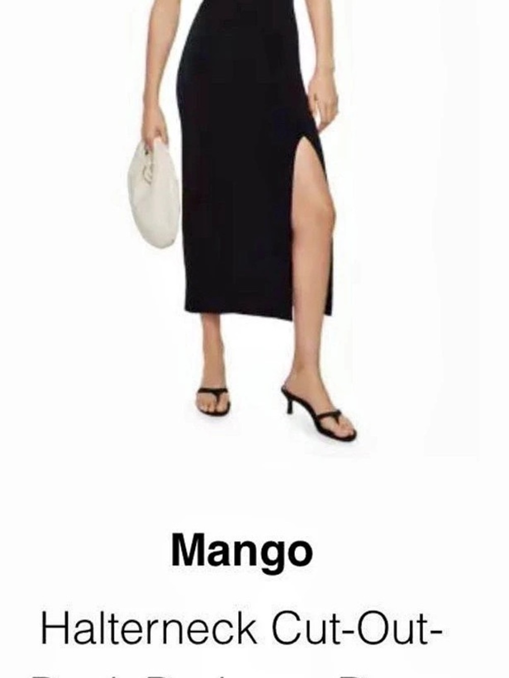 Mango Halterneck Cut-Out-Back Bodycon Dress Black Size 8 Like New